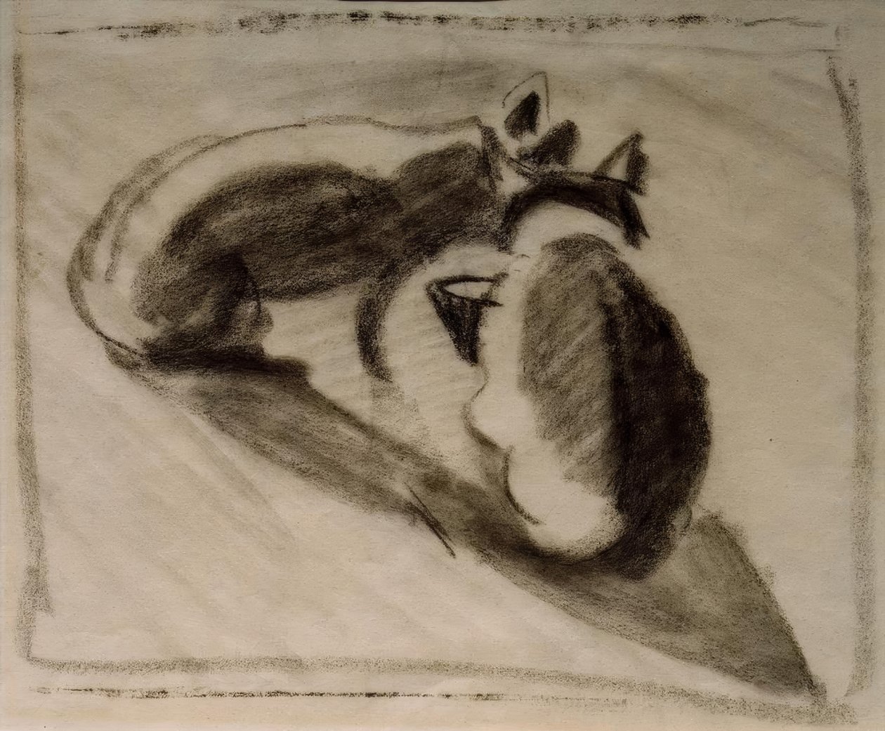 Maleren Marcs to katte af August Macke