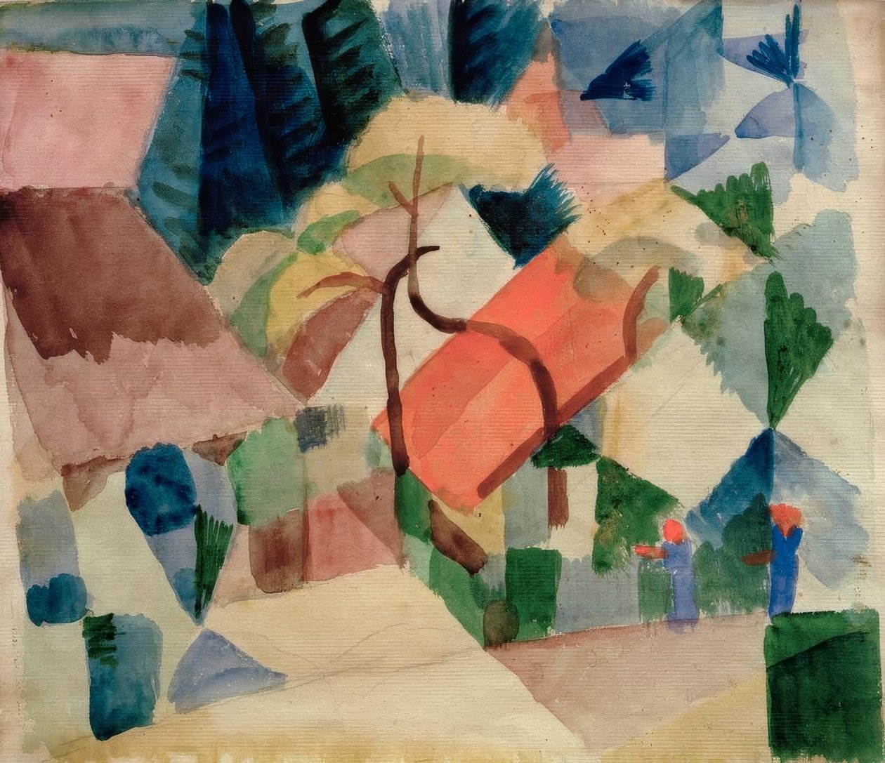 Landsbyhuse i haver af August Macke