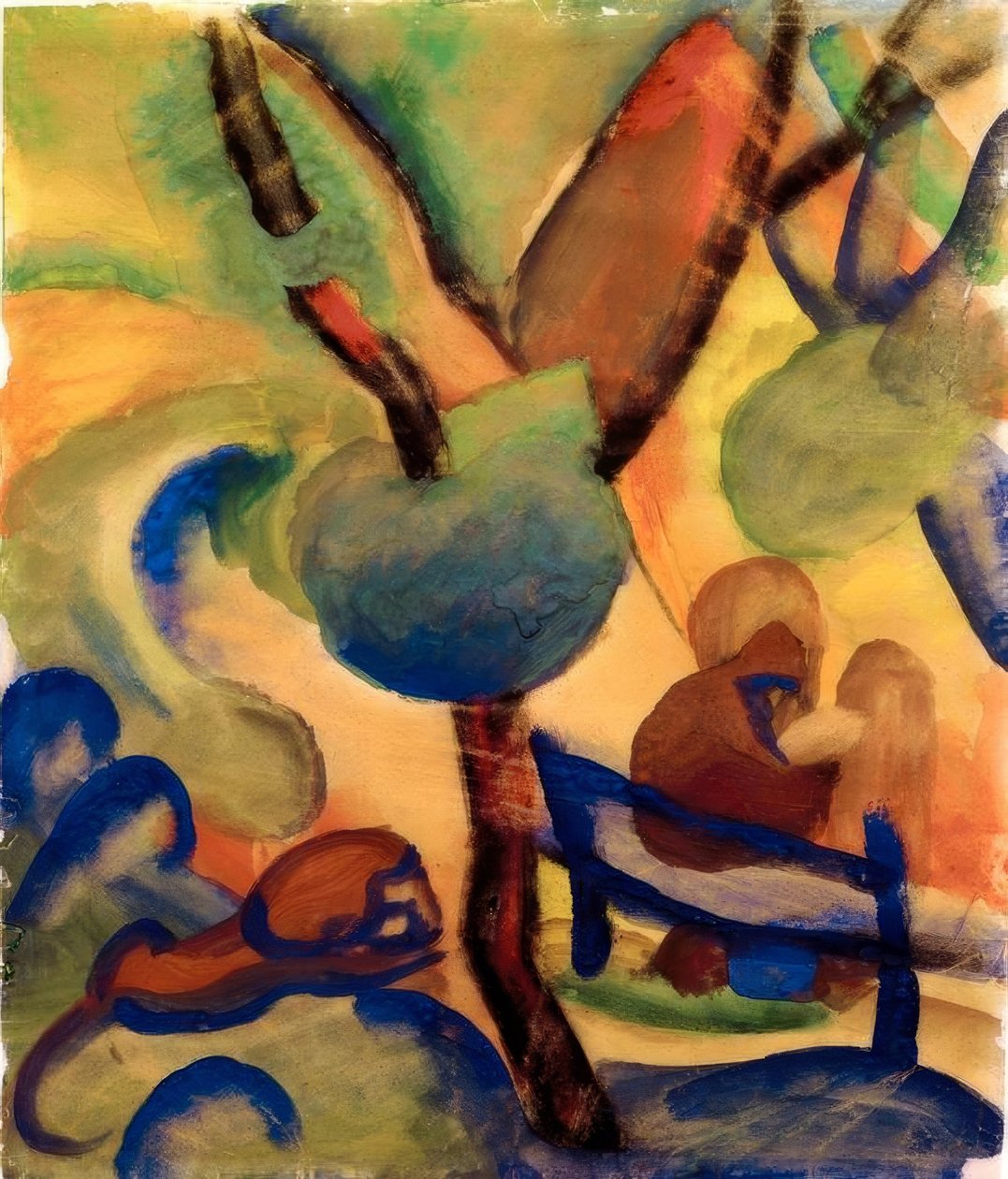 Eremit med løve (Hieronymus) af August Macke