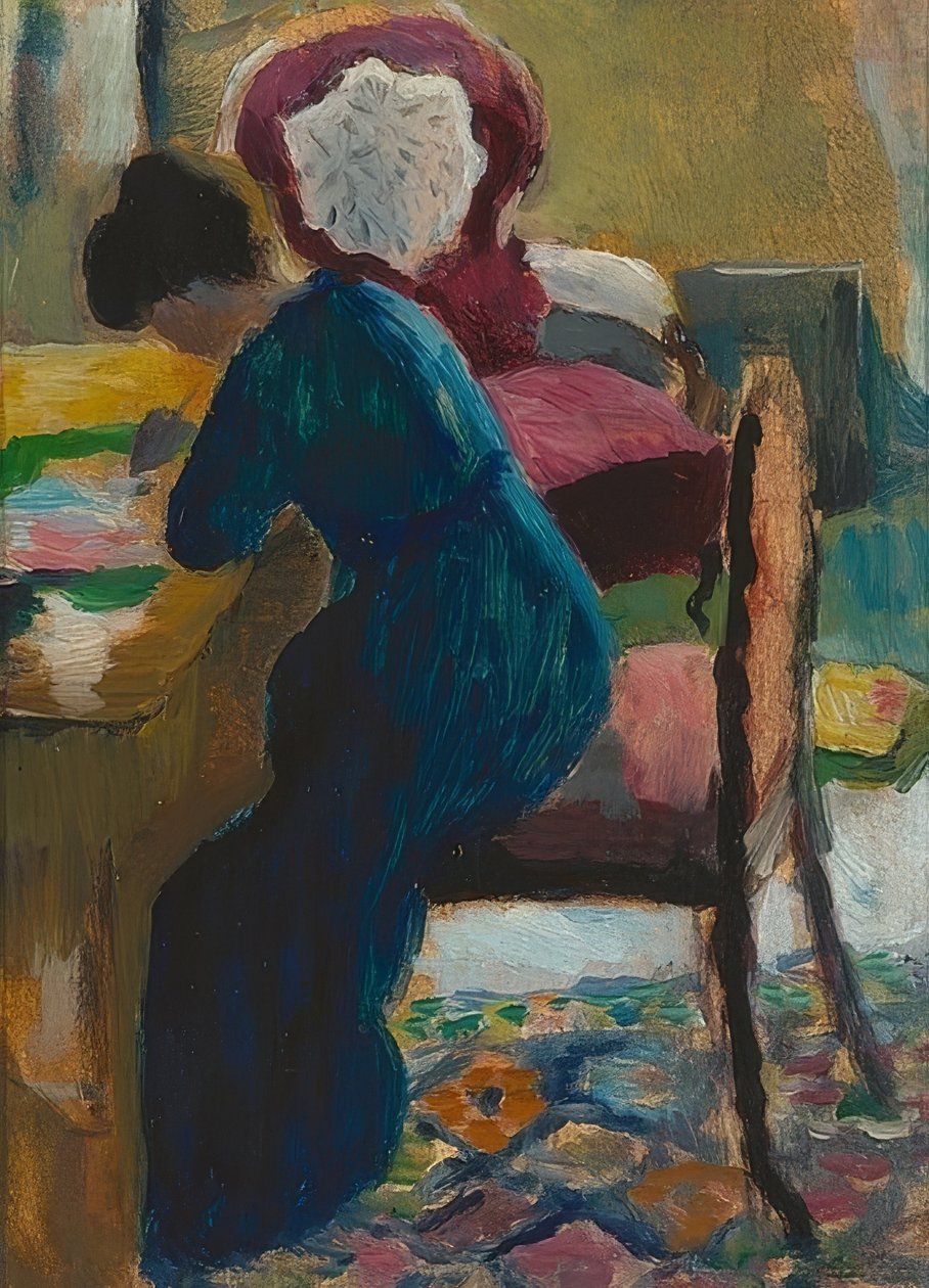 Elisabeth ved skrivebordet. 1909/10 af August Macke
