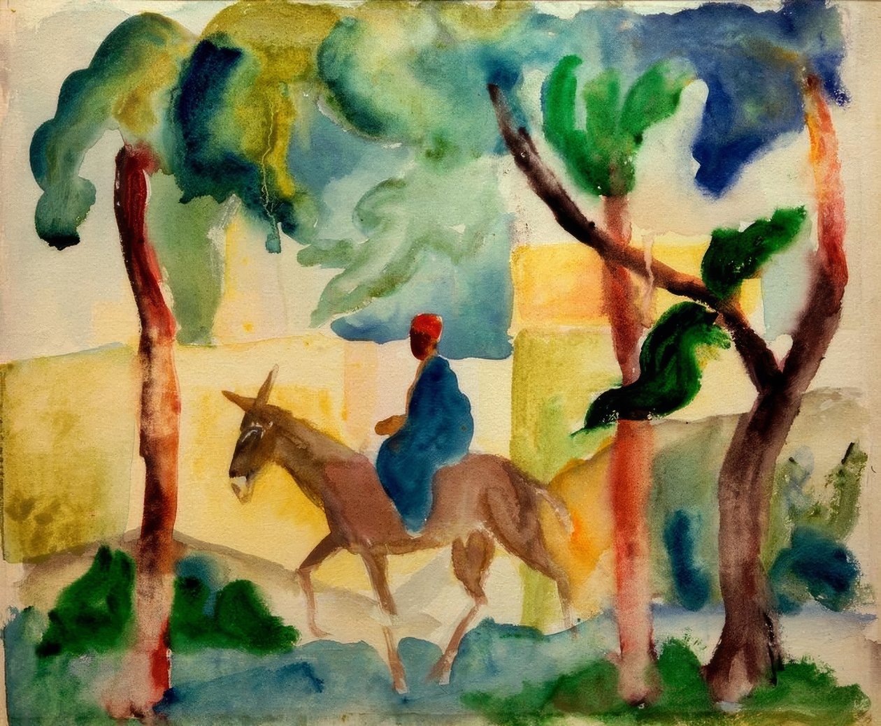 Rytter på æsel af August Macke