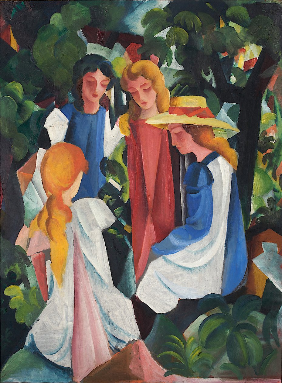 Fire piger, 1912-1913 af August Macke