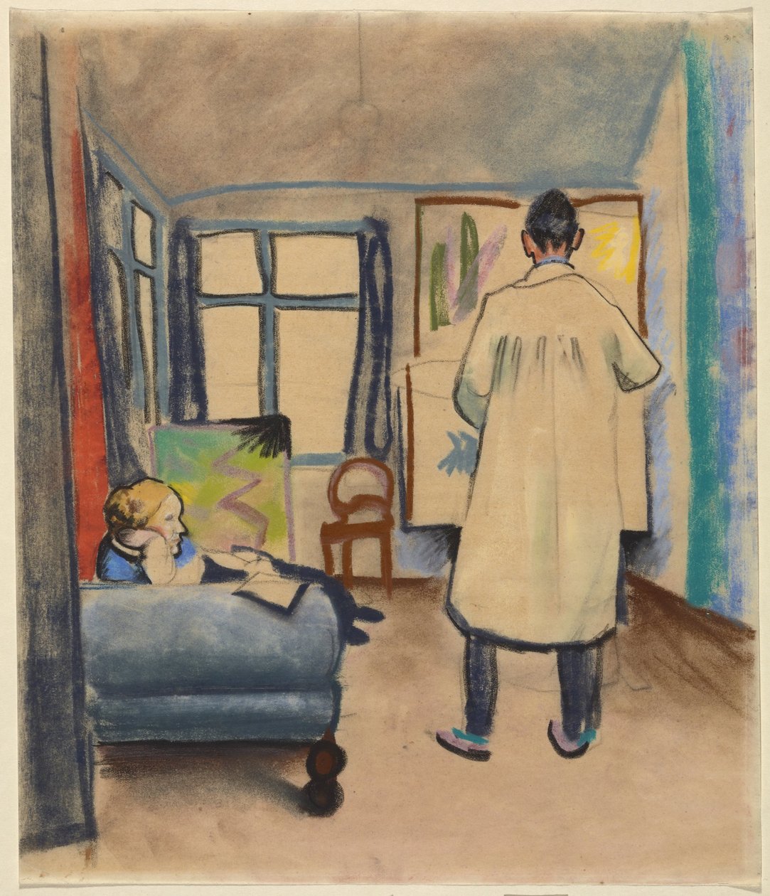 Franz og Maria Marc i August Mackes studie i Bonn af August Macke
