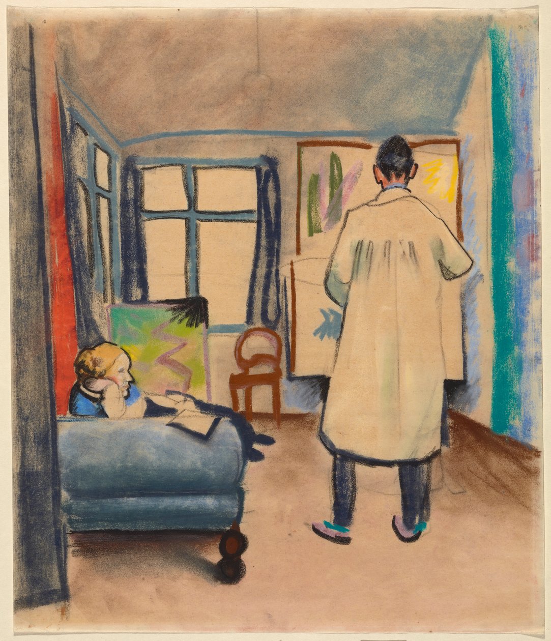 Franz og Maria Marc i August Mackes atelier i Bonn af August Macke