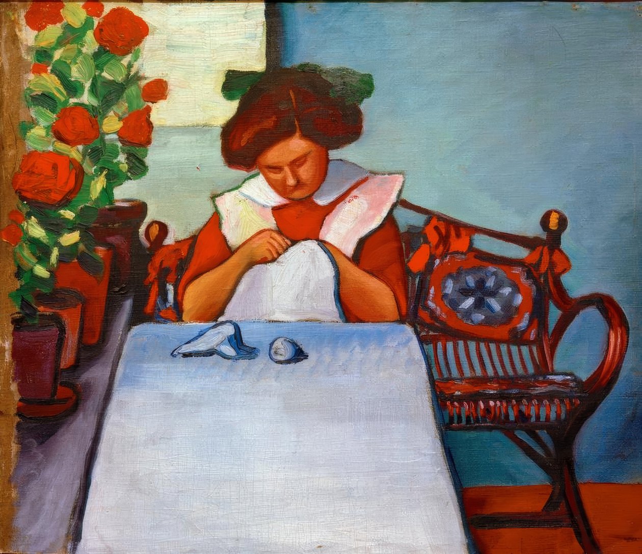 Grete Thuar ved bordet af August Macke