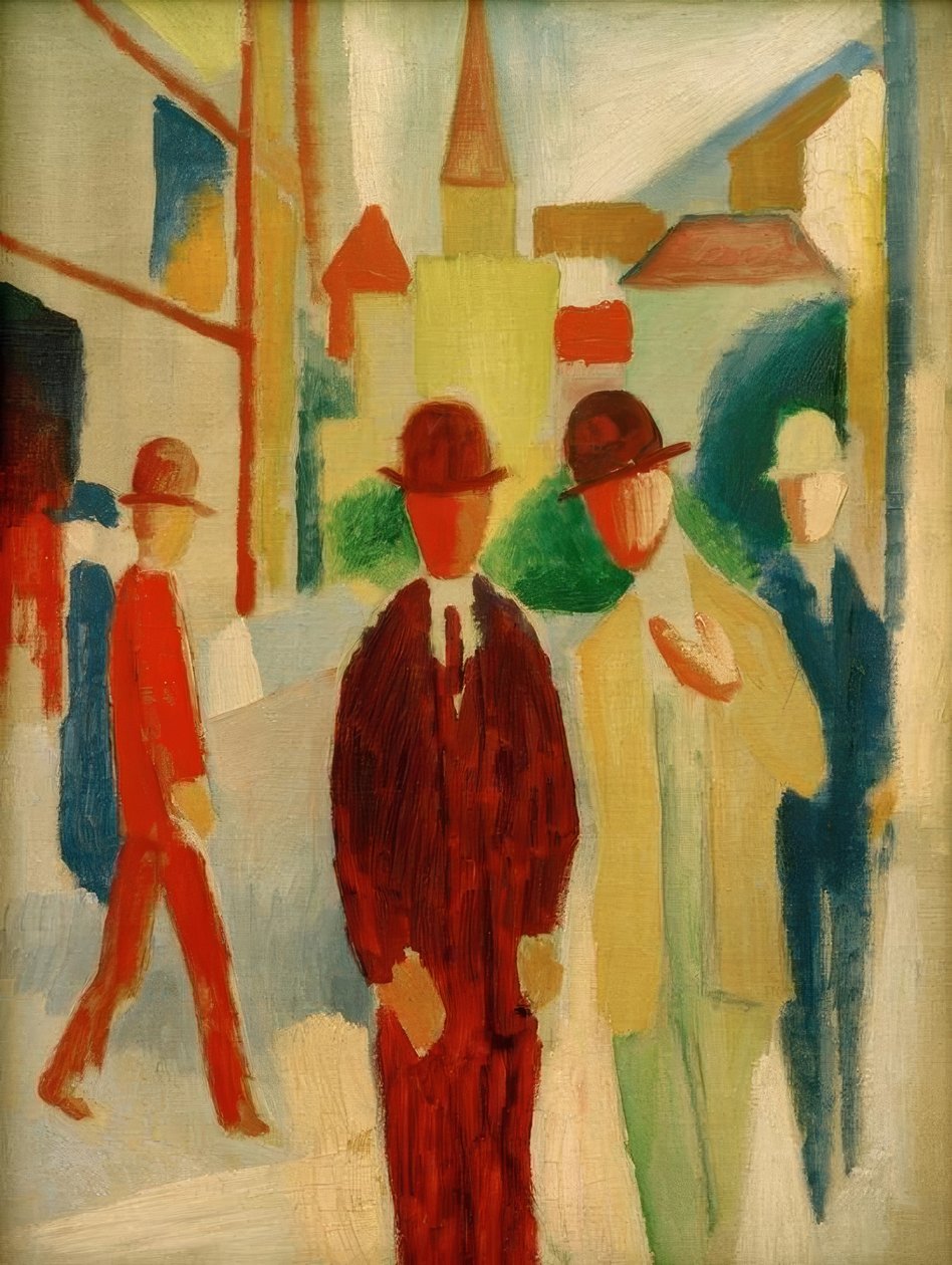 Let gade med mennesker af August Macke