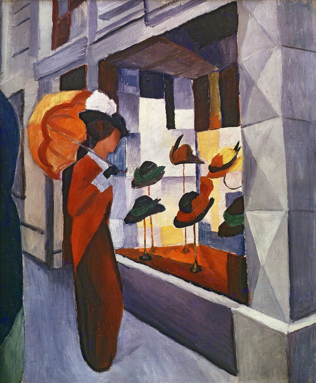 Foran Hattebutikken, 1914 af August Macke
