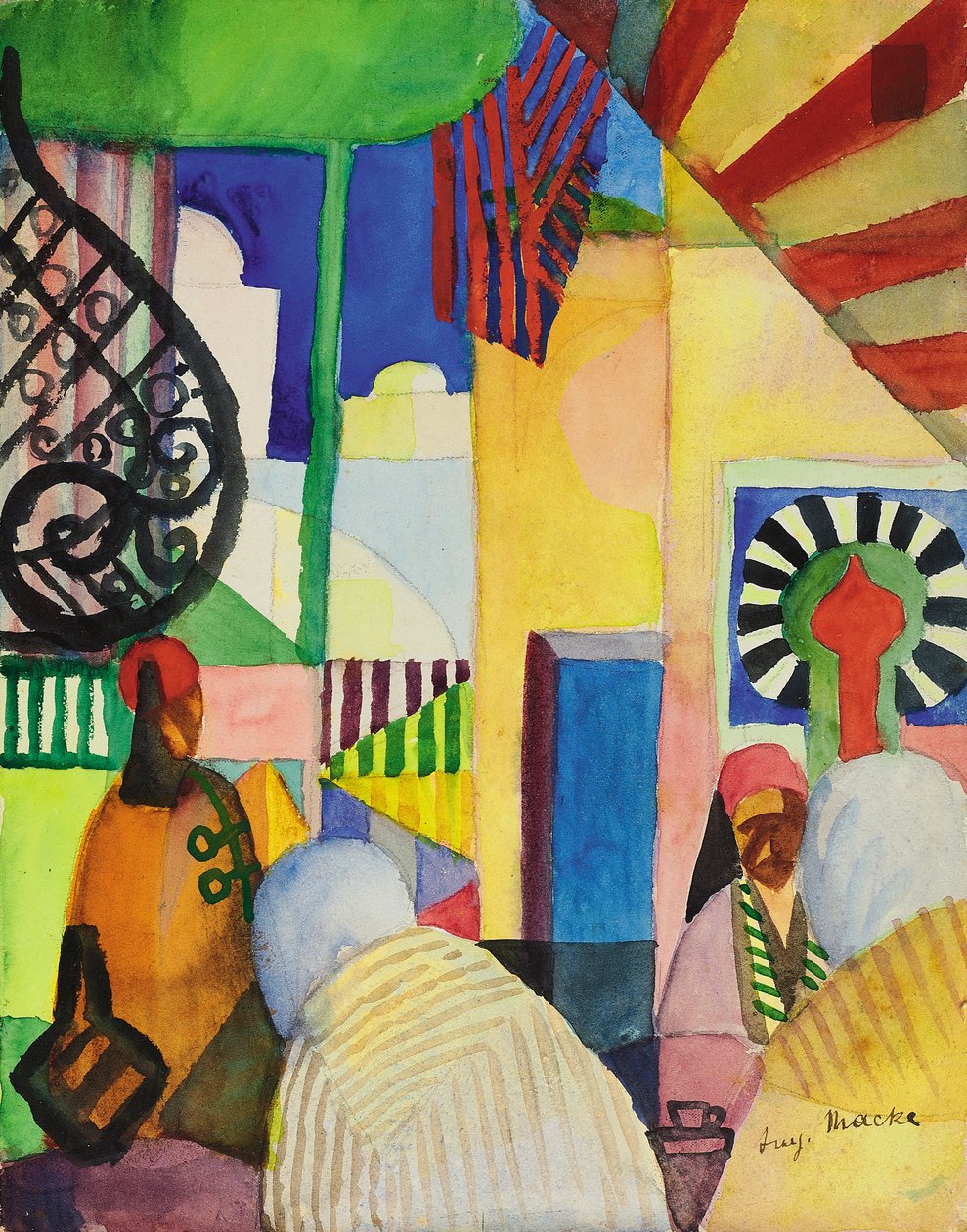 I basaren, 1914 af August Macke