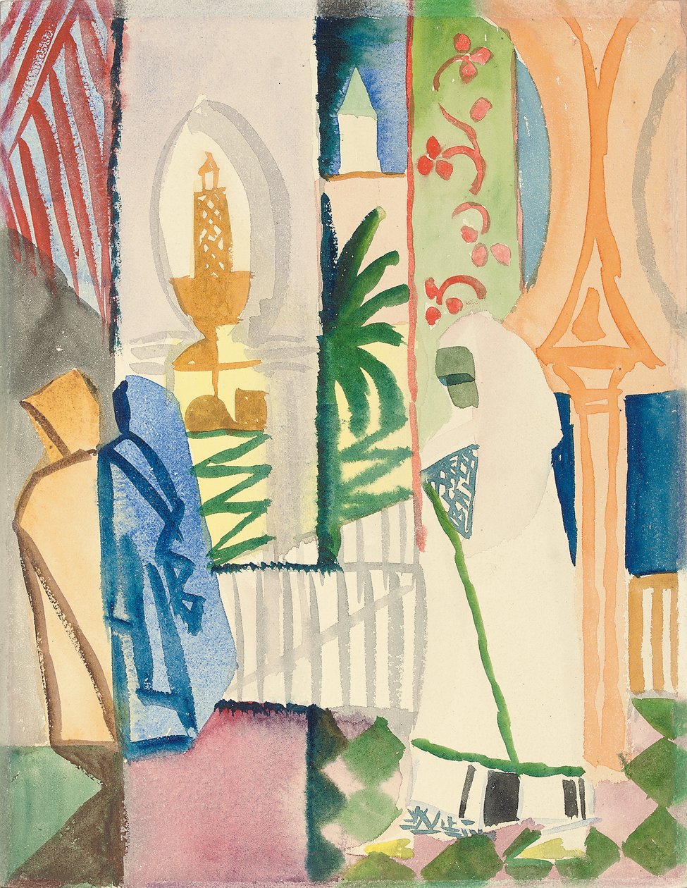 I Tempelsalen; I Temple Hall, 1914 af August Macke