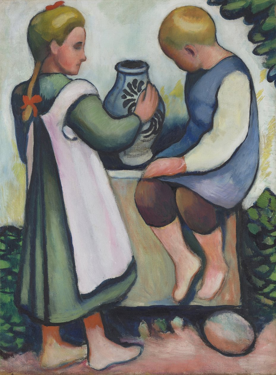 Børn ved springvandet II af August Macke