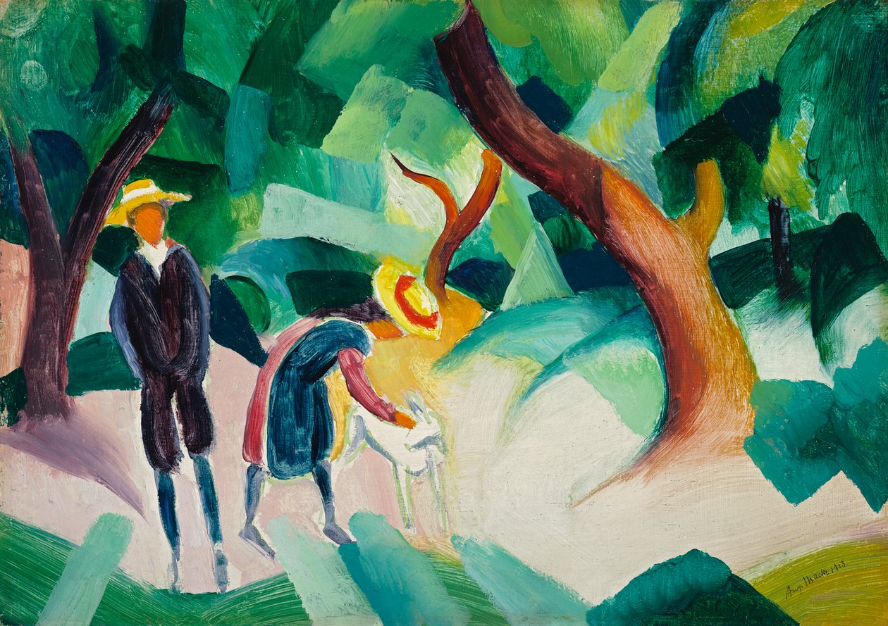 Børn med en ged af August Macke