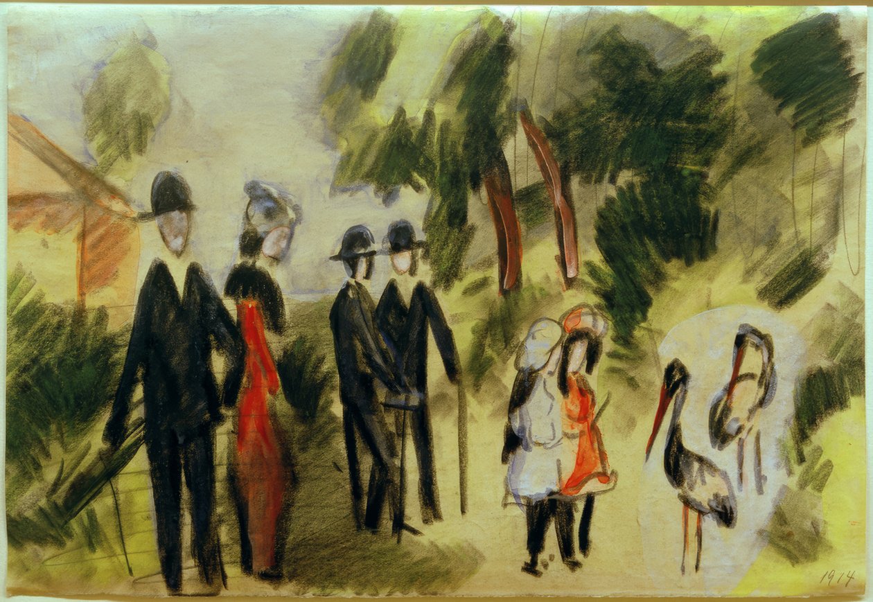 Folk ved hejrene af August Macke