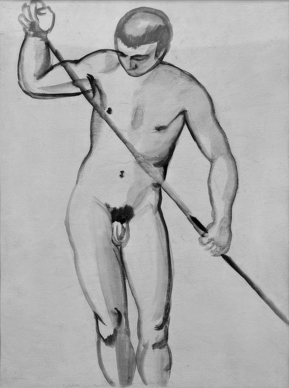 Mandlig nøgen (færgemand) af August Macke