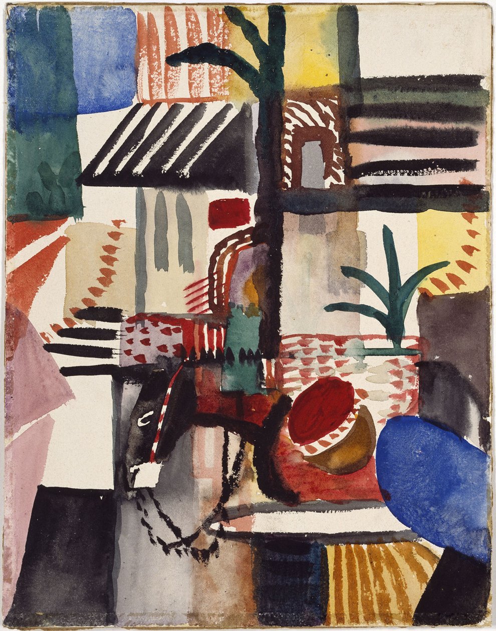 Mand med æsel Tunesien, 1914 af August Macke