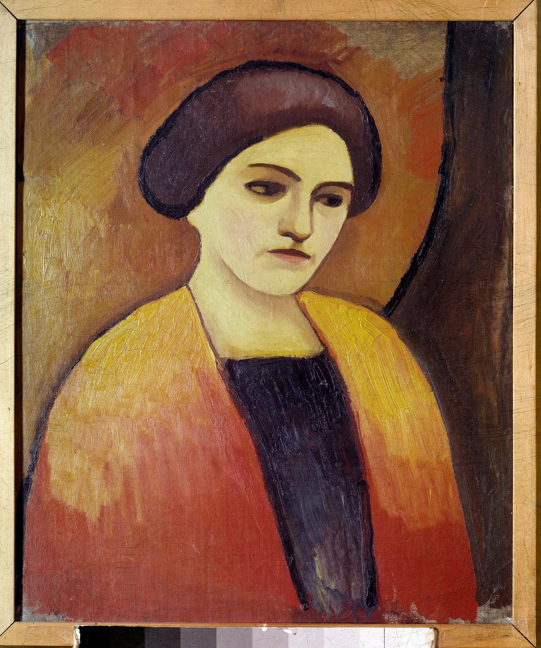 Portræt af Madame Macke, malerens hustru Maleriet af August Macke (1887-1914) 1911 Paris, Municipal Museum of Modern Art af August Macke