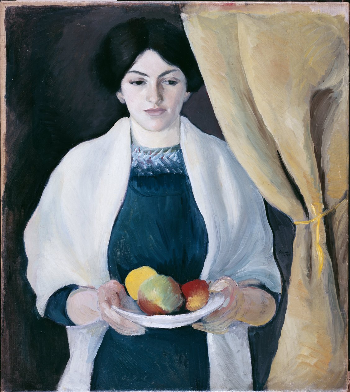 Portræt med æbler (Portræt af kunstnerens hustru) af August Macke
