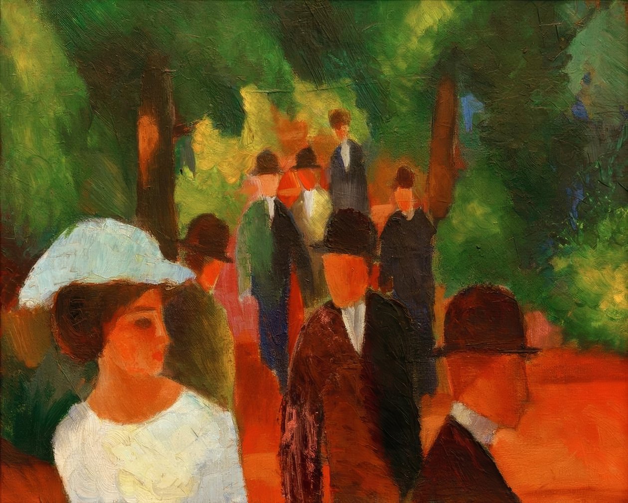 Promenade (med hvid pige i halv længde) af August Macke