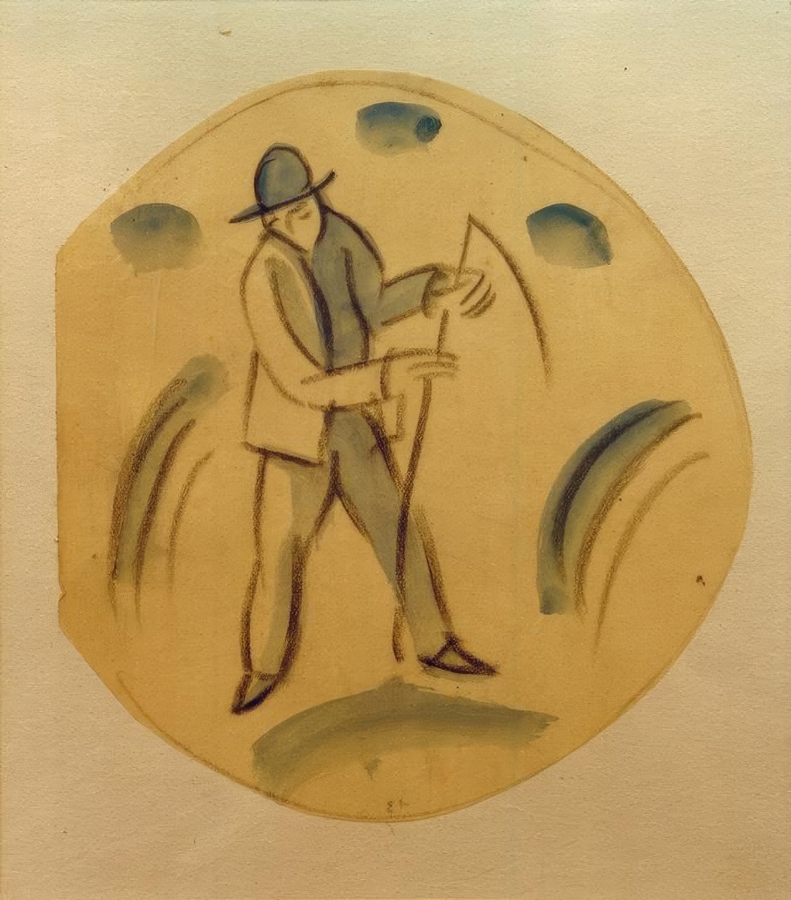 Reaper, design til en tallerken af August Macke