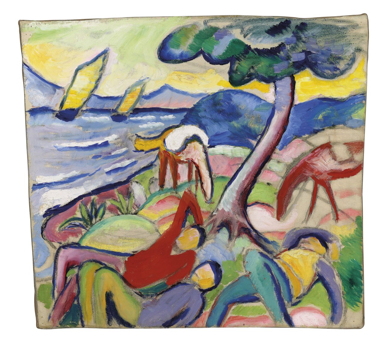 Sovende ryttere, 1910 af August Macke