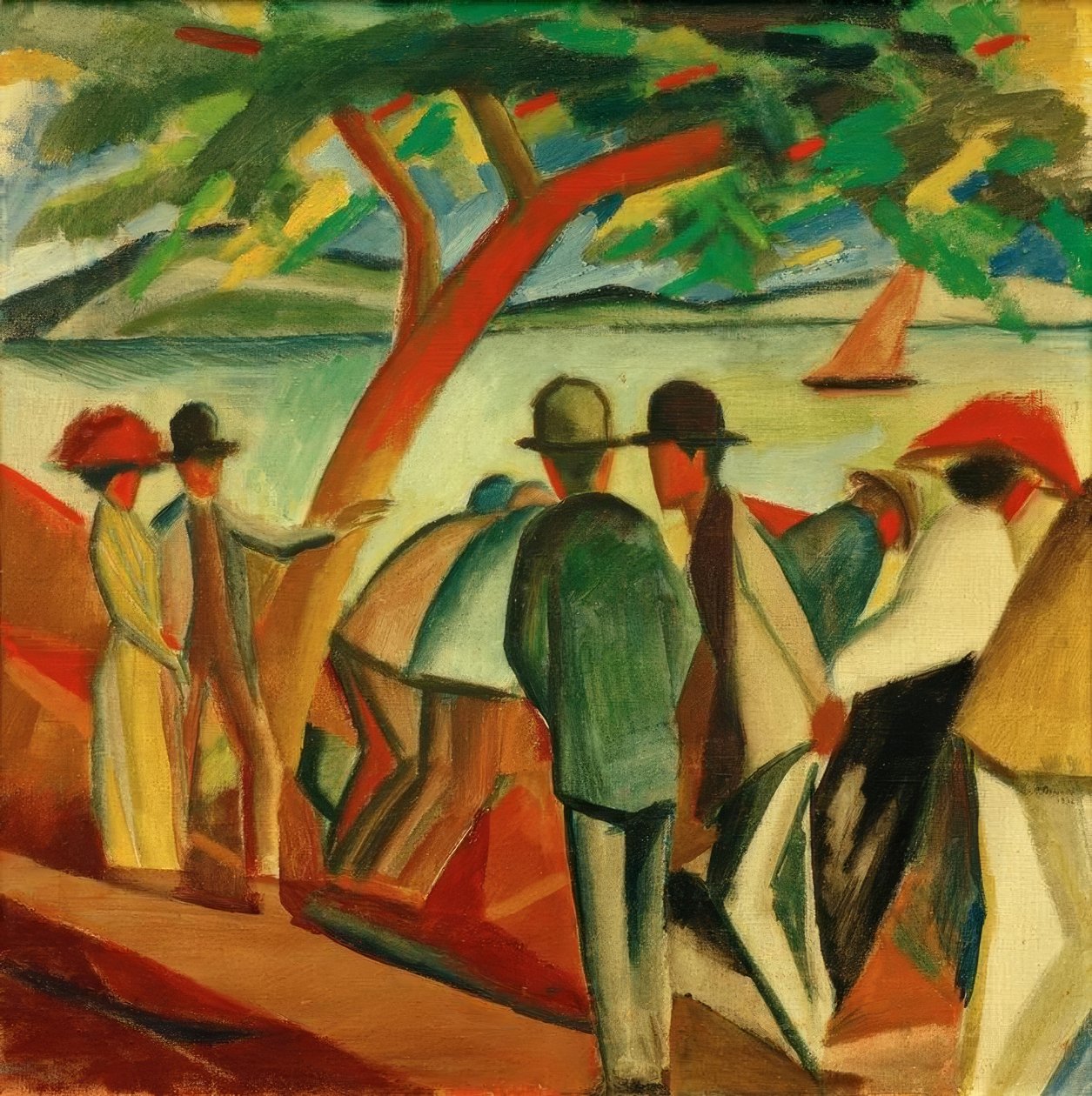 Vandrere på søen af August Macke