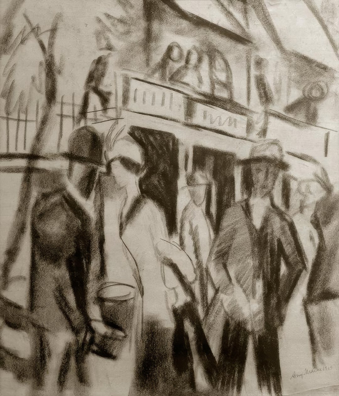Vandrere på gaden af August Macke