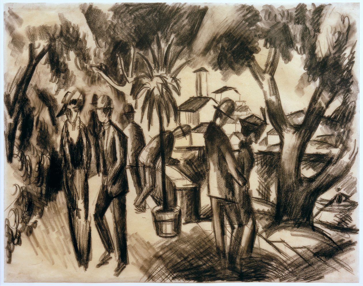 Vandrere i parken af August Macke
