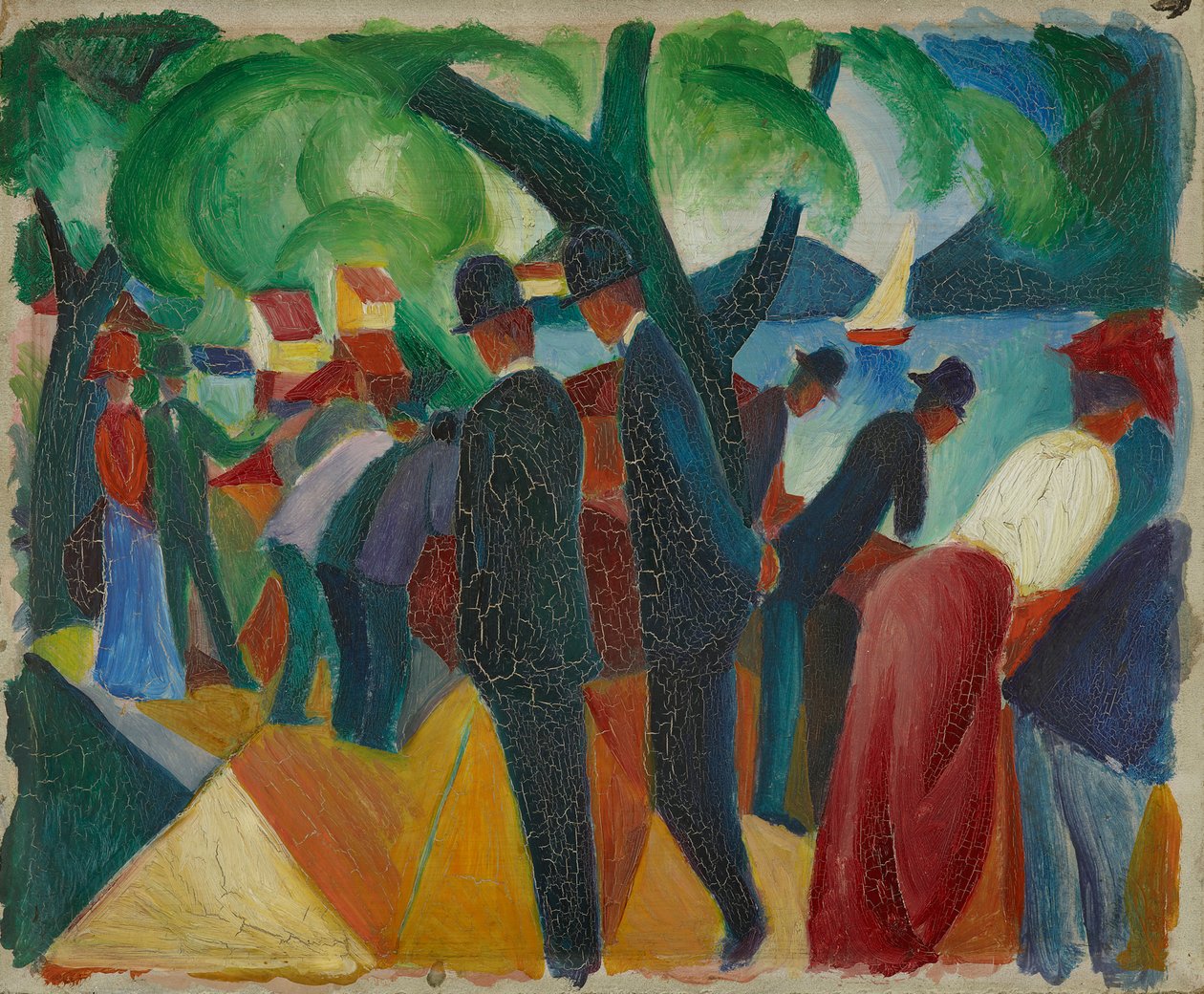 En tur på broen af August Macke