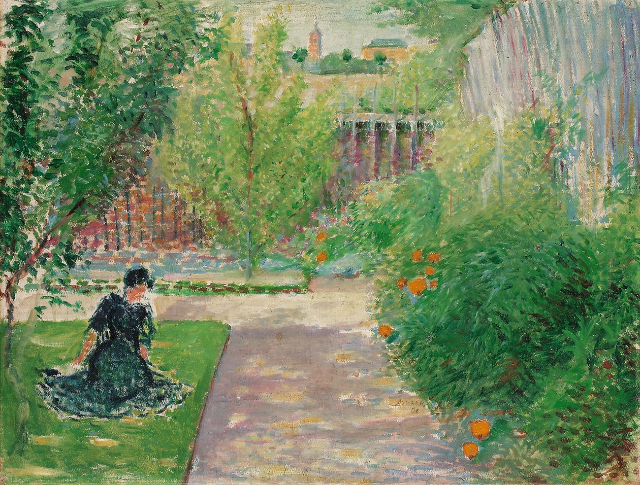 Sunny Garden, 1908 af August Macke