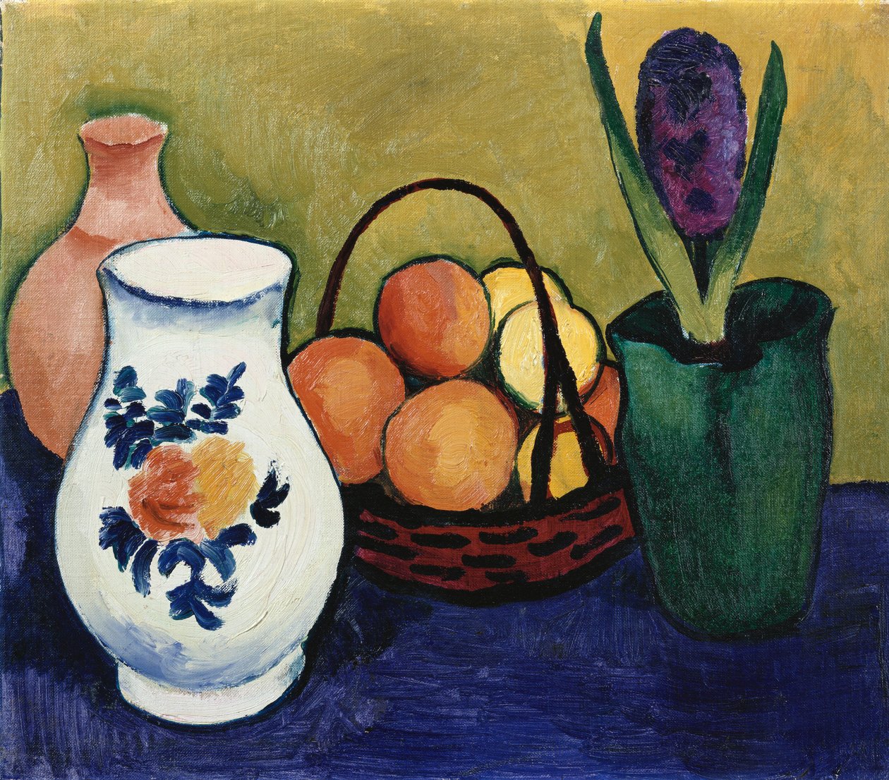 Den hvide kande med blomst og frugt, 1910 af August Macke