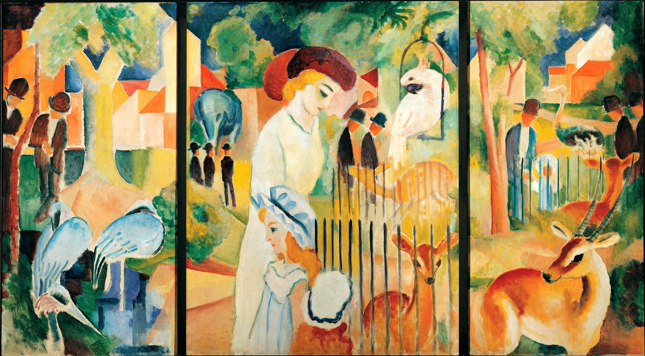 Den store zoologiske have. Maleri af August Macke (1887-1914) af August Macke