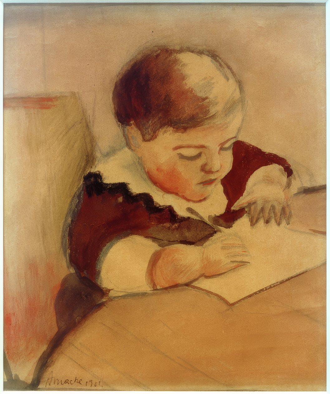 Walter, maler ved bordet af August Macke
