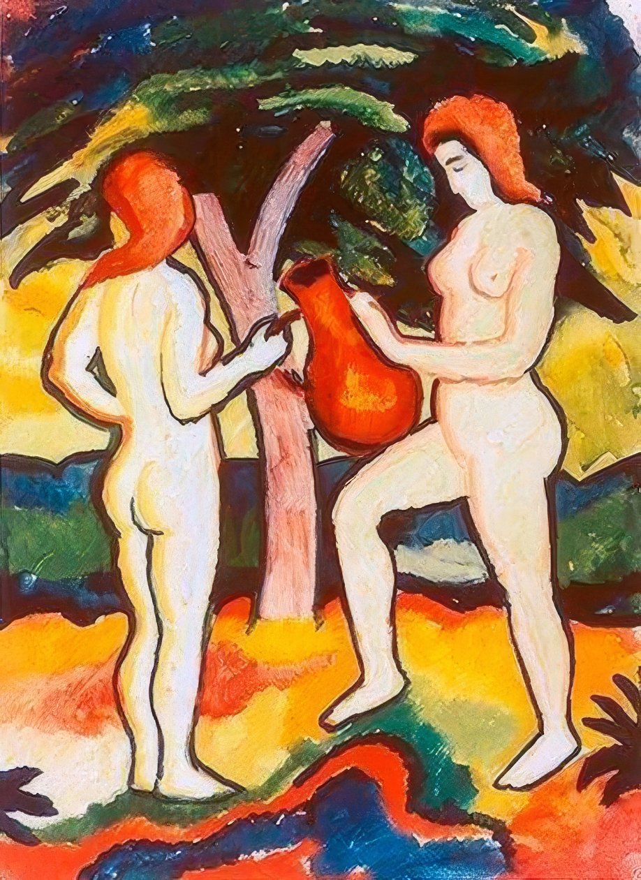 To nøgne med kande af August Macke