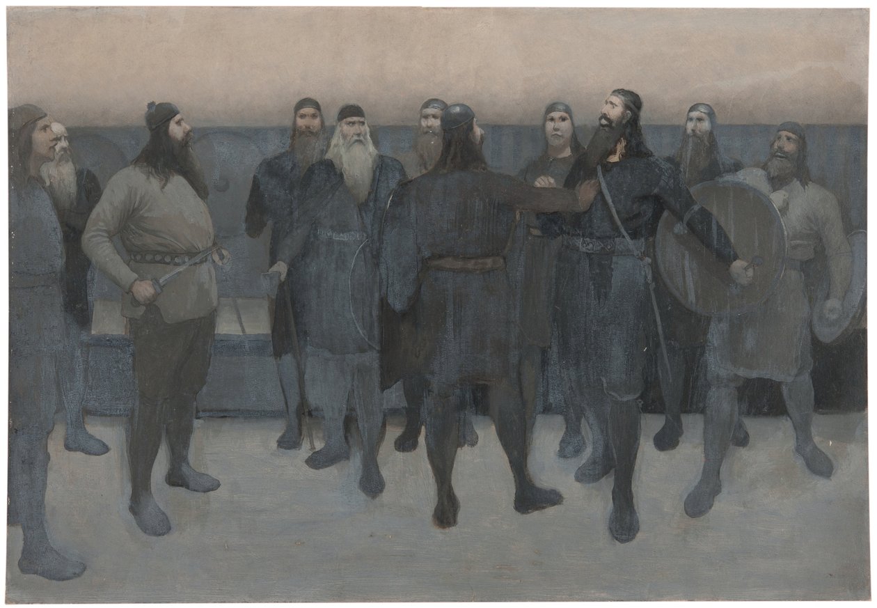 Illustration til Njal-sagaen af August Malmström