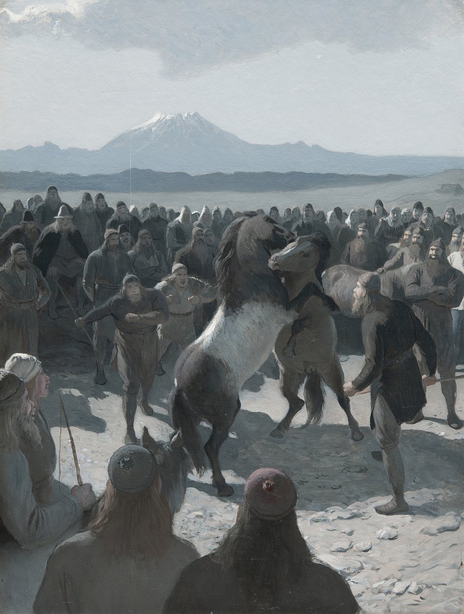 Historien om brændte Njáll: Hestekampen ved Hliðarendi, 1880
