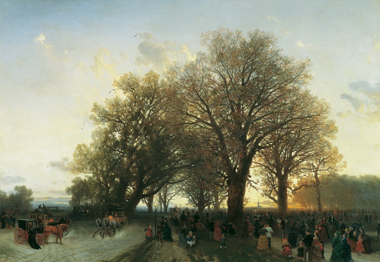 På vej hjem fra verdensudstillingen i Prater i Wien i 1873 af August Schaeffer von Wienwald