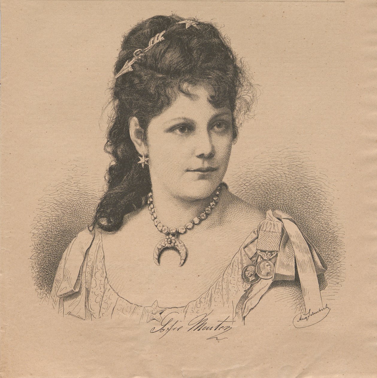 Portræt af pianist og komponist Sophie Menter 1846-1918, 1883. af August Schubert