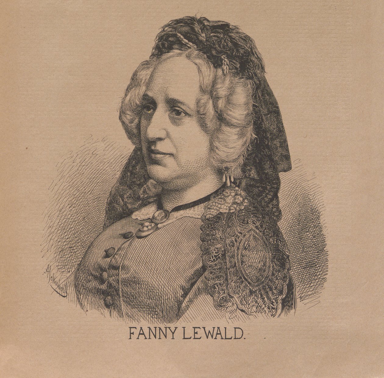 Forfatter Fanny Lewald 1811-1889, 1879. af August Schubert