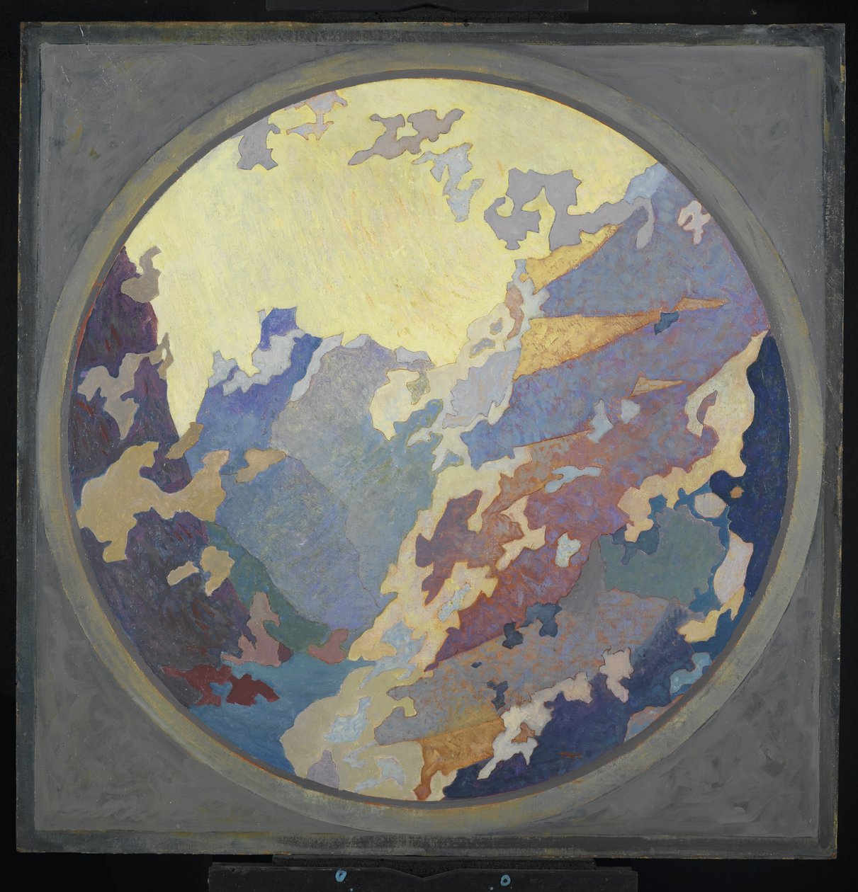 Canyon, ca. 1931 (olie på lærred på pap) af August Vincent Tack