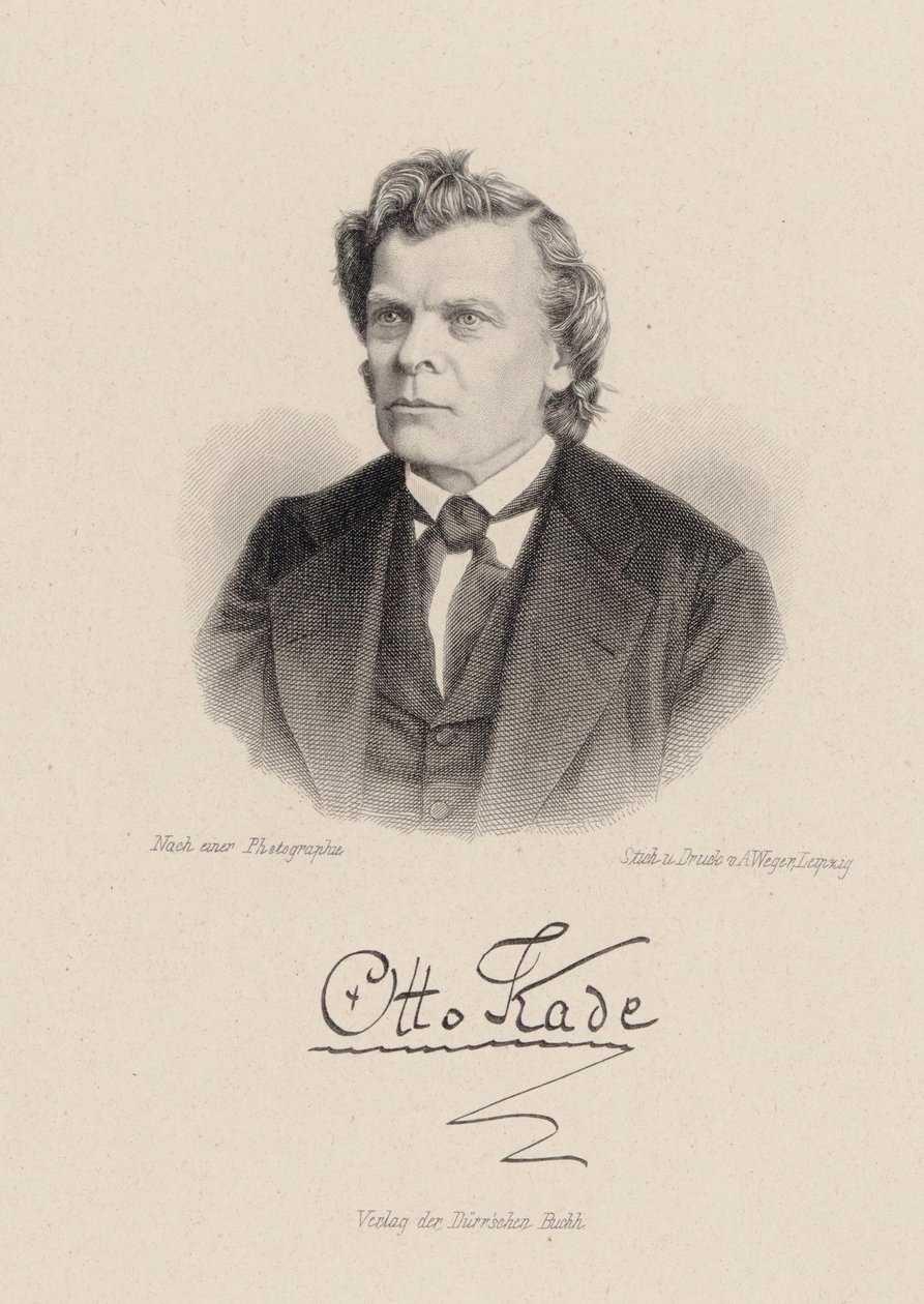 Portræt af komponisten Otto Kade 1819-1900. af August Weger