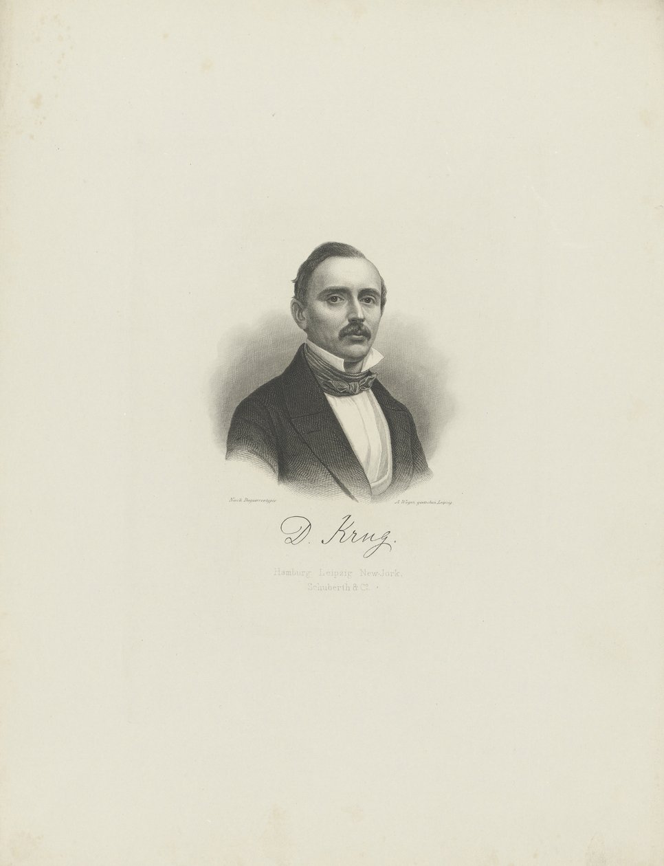 Portræt af pianisten og komponisten Diederich Krug 1821-1880, ca. 1850. af August Weger
