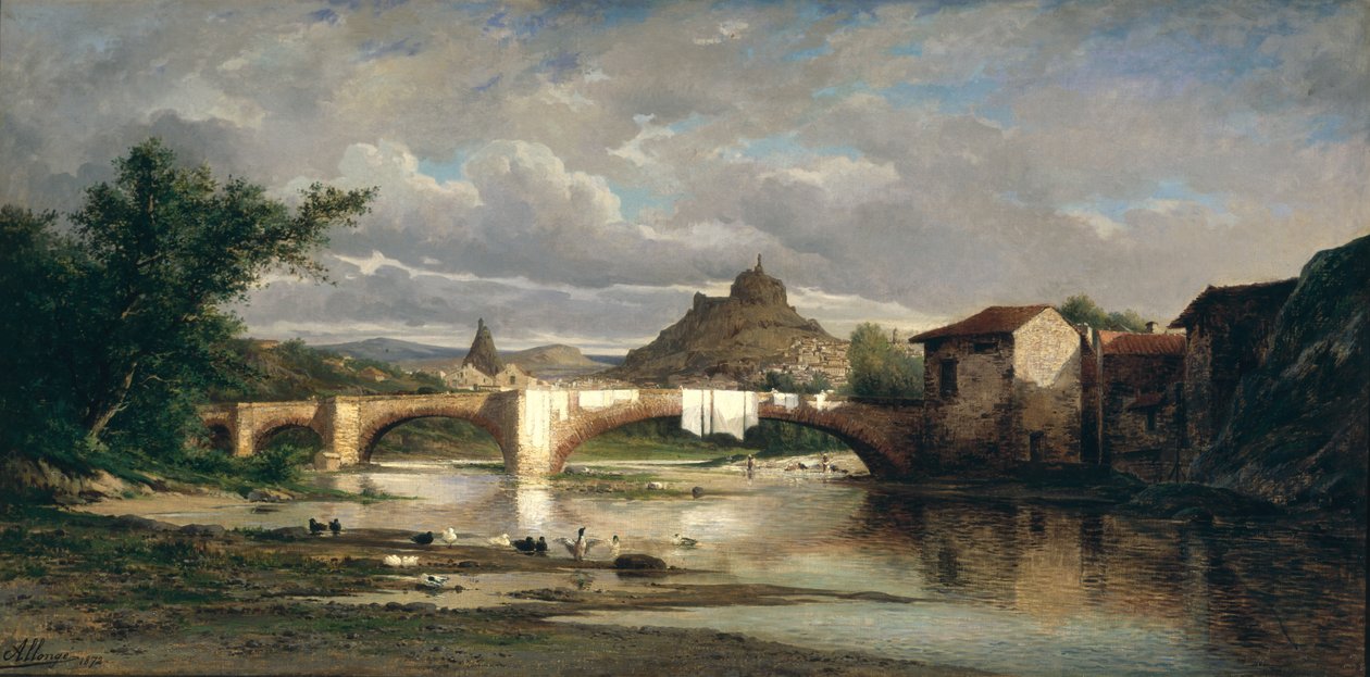 Udsigt over Puy-en-Velay fra Espaly, 1872 af Auguste Allonge