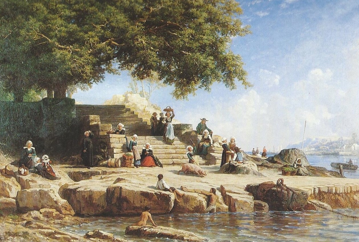 Færgens passage til Treboul af Auguste Paul Charles Anastasi