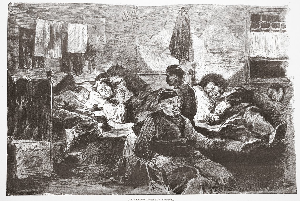De kinesiske opiumsrygere, illustration fra 