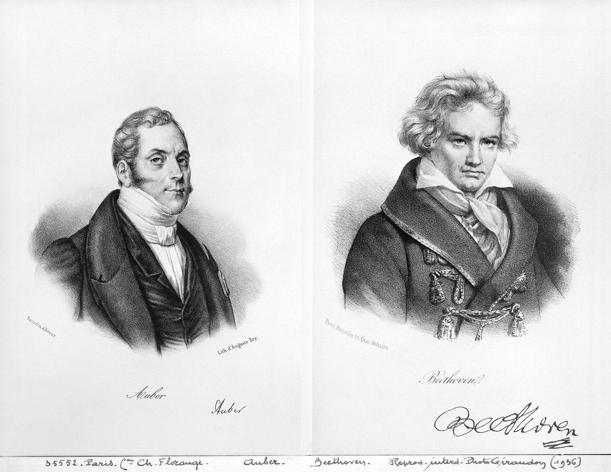 Esprit Auber (1782-1871) og Ludwig van Beethoven (1770-1827) af Auguste Bry