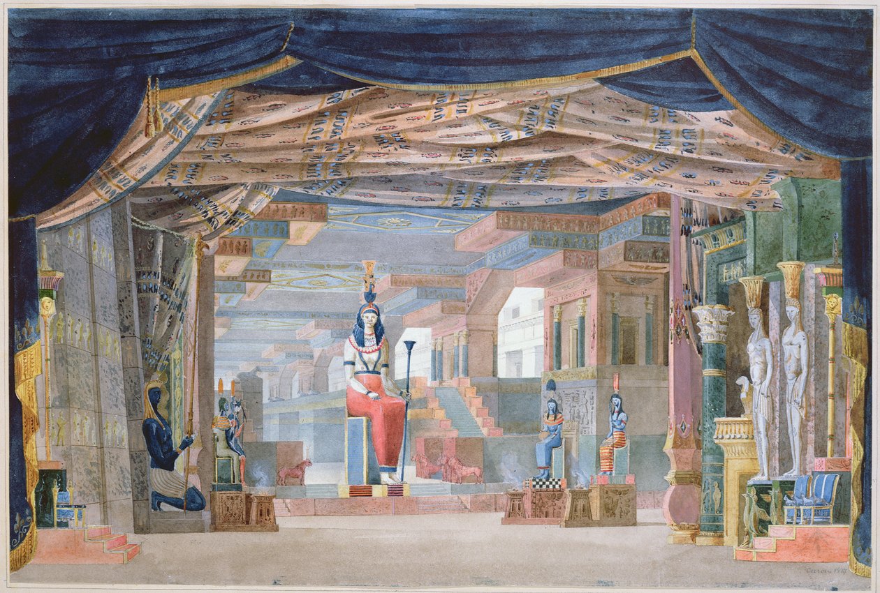 Egyptisk scenedesign til akt III af 