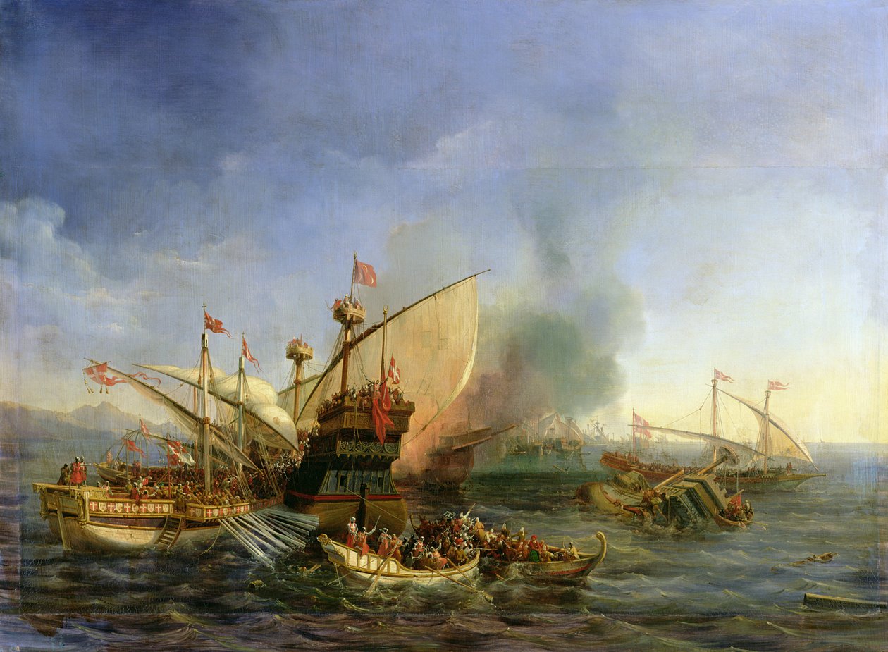 Søslaget ved Episkopi i 1323, 1841 af Auguste Etienne Francois Mayer