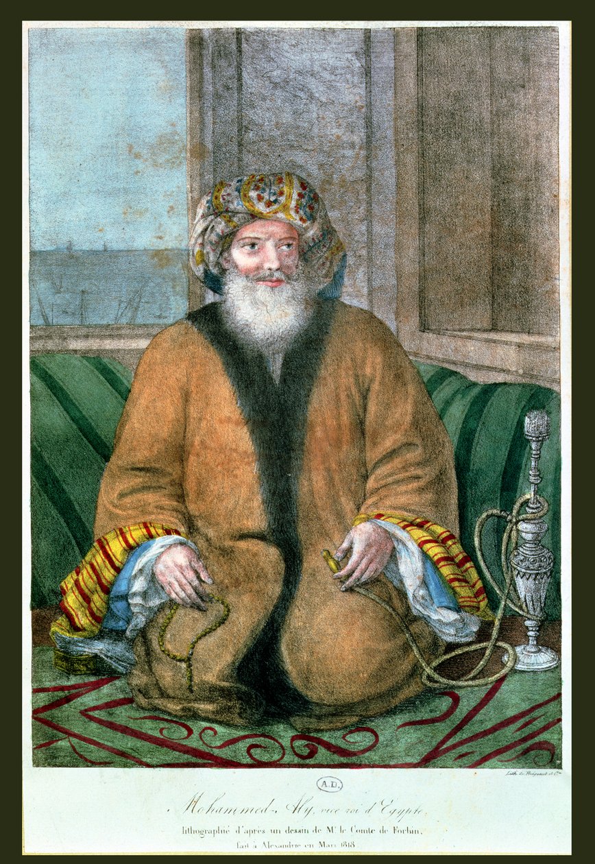 Mehemet Ali (1769-1849) Vicekonge af Egypten, indgraveret af Bregesut, 1818 af Auguste Forbin