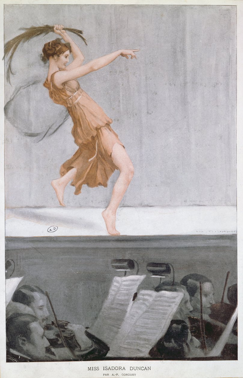Portræt af Isadora Duncan (1877-1927) c.1913 af Auguste Francois Gorguet