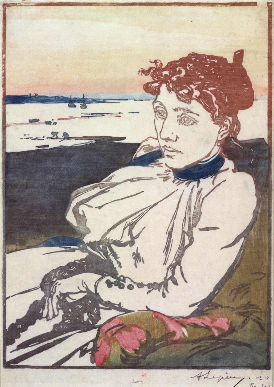 La Convalescante Mme.Lepere, 1892 af Auguste Louis Lepère