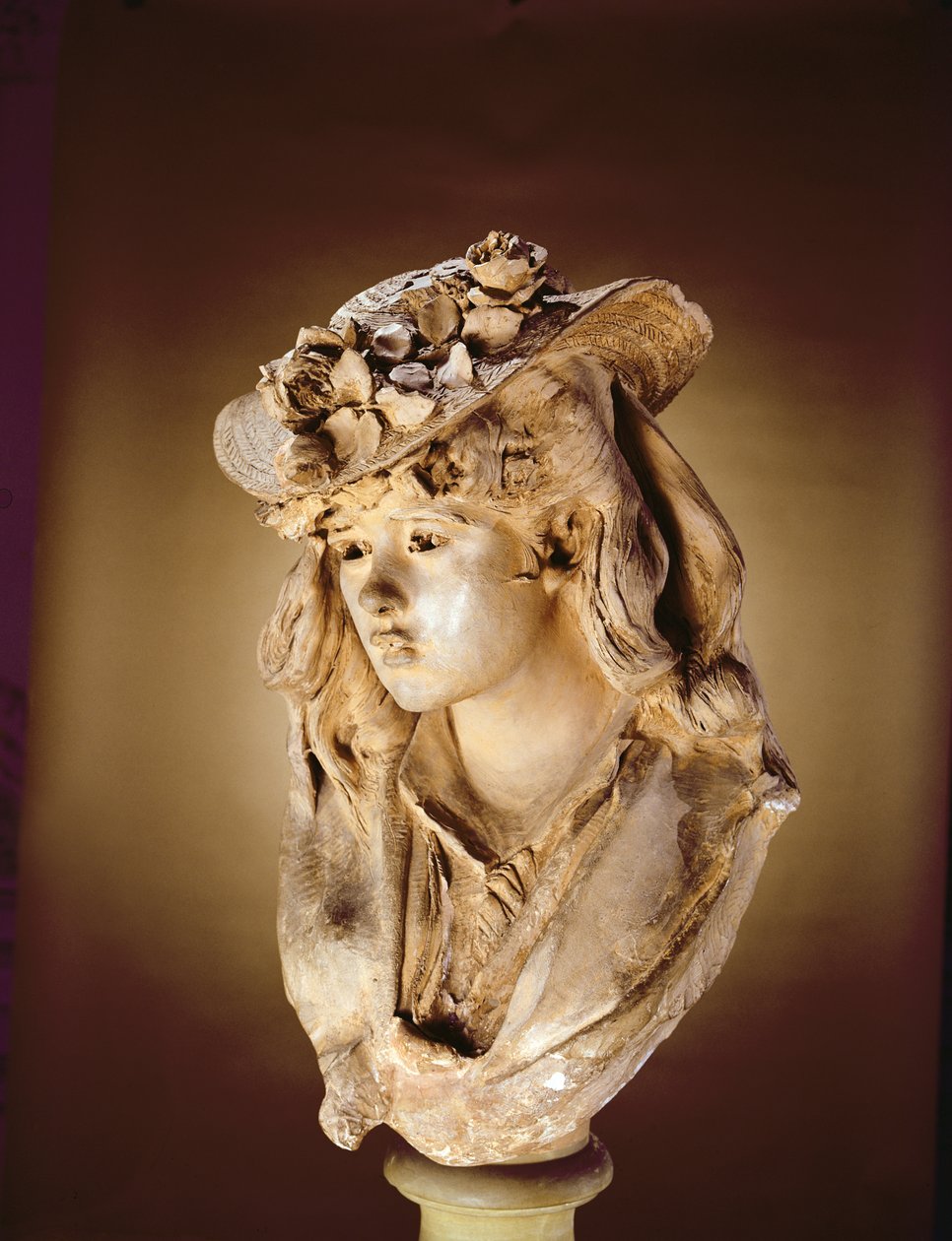 Portræt af en ung kvinde, ca. 1865 (gips) af Auguste Rodin